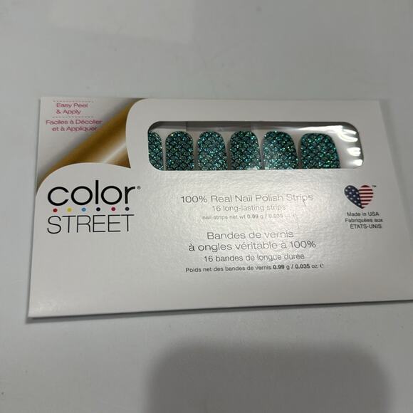 NWT Color Street "MERMAID BRIGADE" Turquoise Glitter Nail Strips - Picture 2 of 4